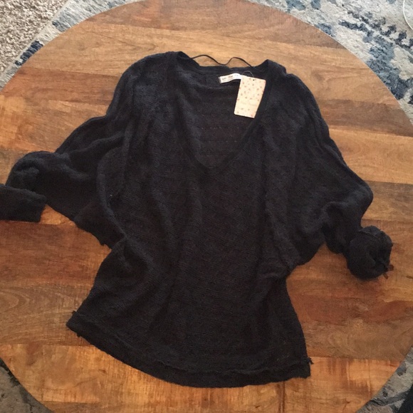 Free People Tops - Free People Black Boho Sweater